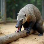 Mante religieuse géante dans un enclos moderne au zoo